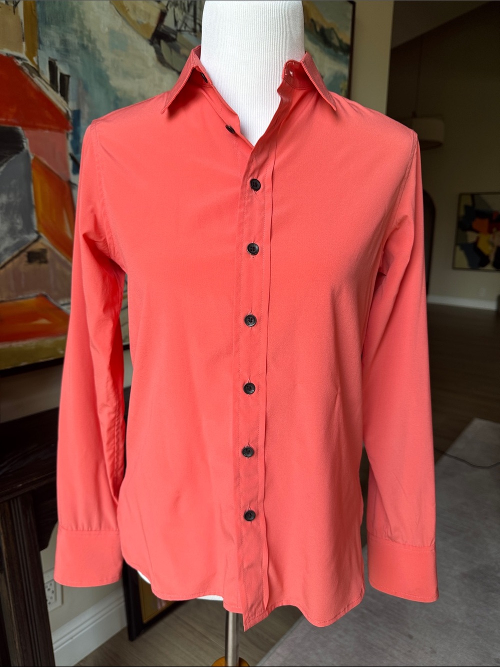 rag & bone Coral Button-Front Long Sleeve Blouse